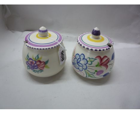 TWO POOLE POTTERY PERSERVE POTS, (2)