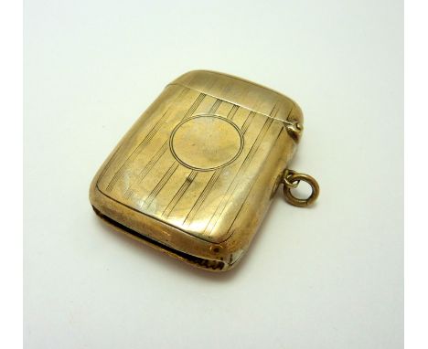 A SILVER VESTA CASE, with engine turned detail, hallmarks for London