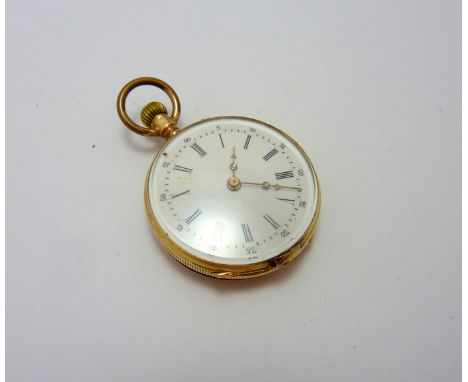 A LADIES FOB WATCH, stamped 14K, within fitted box