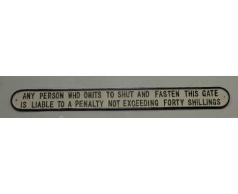 Cast Metal Long Gate sign length 83cm