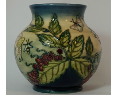 Moorcroft vase decorated in the Fruit Garden design 1999, height 16cm