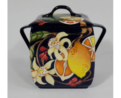 Moorcroft Lemon Blossom lidded box 17cm height 