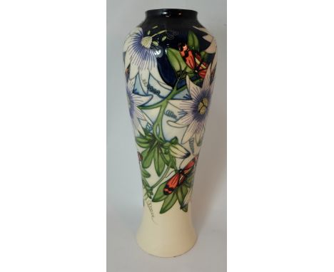 Moorcroft vase decorated with Butterflys and flowers signed Sian Leeper, height 37cm