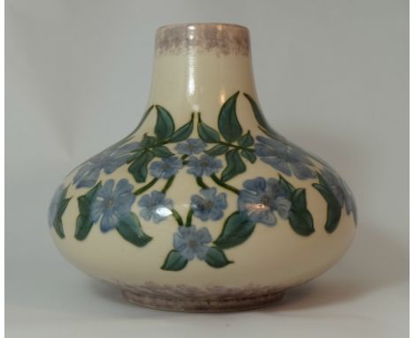 Moorcroft Cobridge Stoneware Large Vase with Periwinkle design by Anji Davenport, initialled to base height 19cm