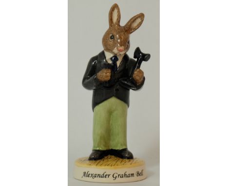 Royal Doulton Bunnykins figure Alexander Graham Bell DB436, UK limited edition from the Inventors collection