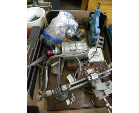 A FRANCO BENCH TOP LATHE AND VARIOUS OTHER METAL WORKING TOOLS AND ACCESSORIES 