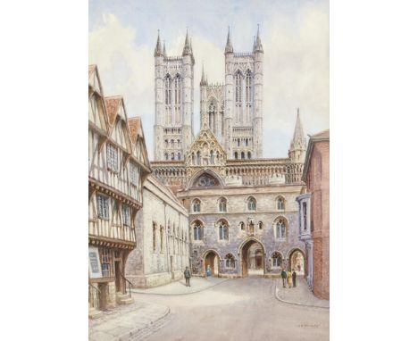 •†ALBERT HENRY FINDLEY (1880-1975), EXCHEQUER GATE LINCOLN; TUDOR GATEWAY AND GATE HOUSE LEICESTER, two, both signed, 53 x 38