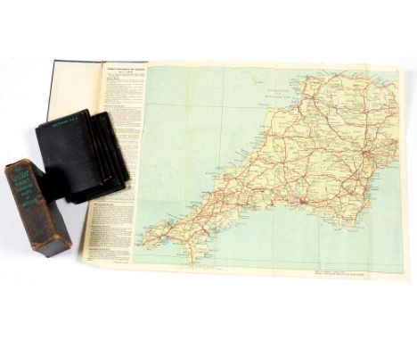 A SET OF SIX FOLDING CYCLIST'S MAPS, SCALE 8 MILES:1 INCH, DOUBLE SIDED, BLACK CLOTH BOARDS AND SLIPCASE, SECOND QUARTER 20TH