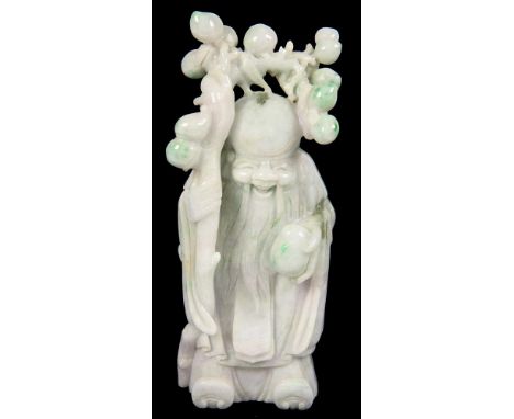 A CHINESE JADE CARVING OF SHOULAO, 20CM H, 20TH C