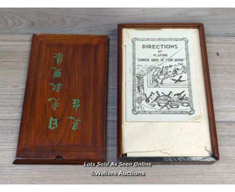 *LOVELY ANTIQUE/VINTAGE CHINESE MAH JONG SET, BAMBOO AND BONE EXCELLENT CONDITION