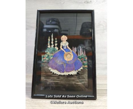 *VINTAGE BUTTERFLY WINGS PICTURE WITH REAL BUTTERFLY WINGS - SPAJ 