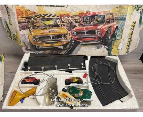 VINTAGE SCALEXTRIC 300 SET, PLAYWORN, MISSING ONE CONTROLER