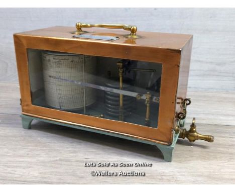 *VINTAGE COPPER BAROGRAPH'JOHN DAVIS &amp; SON LTD, DERBY'VG CONDITION AND TESTED
