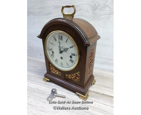 *ANTIQUE STYLE COMITTI LONDON MAHOGANY BRACKET MANTEL CLOCK WESTMINSTER CHIMES