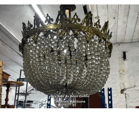 ANTIQUE CHANDELIER LIGHT FITTED FOR ELECTRICITY, 45 X 55CM