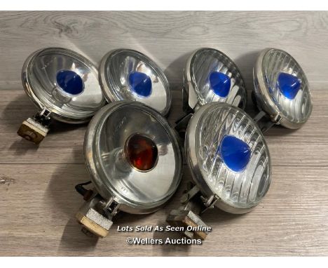 VINTAGE AUTOMOTIVE - SIX ASSORTED FOG LIGHTS INCLUDING NOTEK
