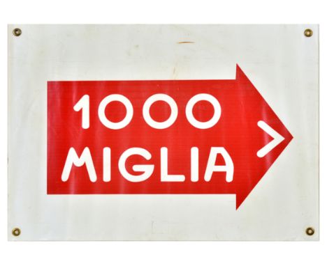 Original vintage sport poster for 1000 Miglia / Mille Miglia or Thousand Miles motorsport endurance race, the poster features