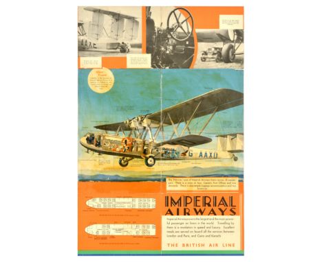 Original vintage brochure - The Comfort of Air Travel by Imperial Airways - featuring an illustration of the Hannibal plane a