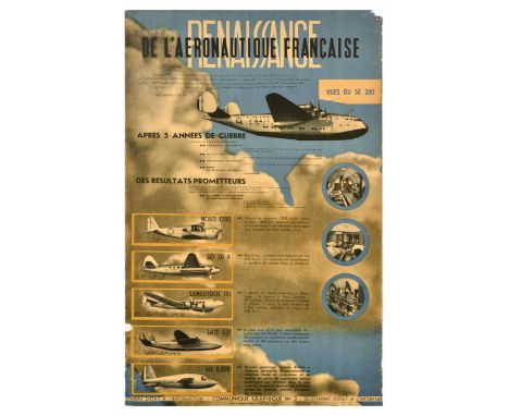 Original vintage poster Renaissance of French Aeronautics / Renaissance de l'Aeronautique Francaise, featuring images of vari