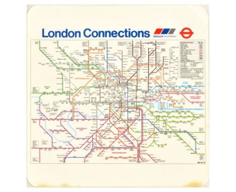 Original vintage travel poster for Network SouthEast featuring a map of London showing the connecting railway lines, London U