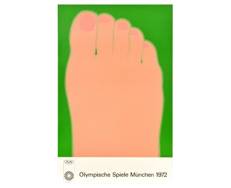 Original vintage sport poster for the 1972 Summer Olympic Games that took place from 26 August to 11 September 1972 in Munich