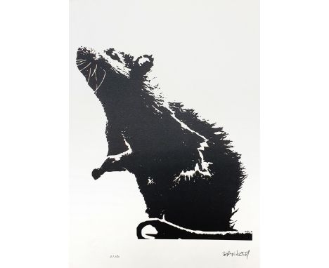 BANKSY (Né en 1974), d'aprèsRatEpreuve offset sur papier d'art texturé 300 gr/m²Signée dans la planche en bas à droiteNumérot