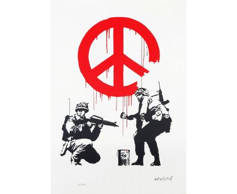 BANKSY (Né en 1974), d'aprèsCND SoldiersEpreuve offset sur papier d'art texturé 300 gr/m²Signée dans la planche en bas à droi
