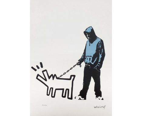 BANKSY (Né en 1974), d'aprèsHaring DogEpreuve offset sur papier d'art texturé 300 gr/m²Signée dans la planche en bas à droite