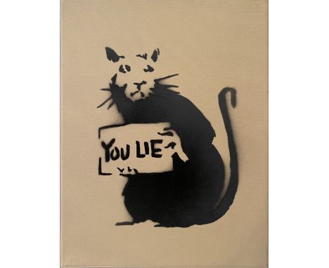 BANKSY DISMALAND– D’APRESYou lieBombe aérosol et pochoir sur toile, signé et numéroté à 50 exemplaires (le nôtre 7/50).Art gr