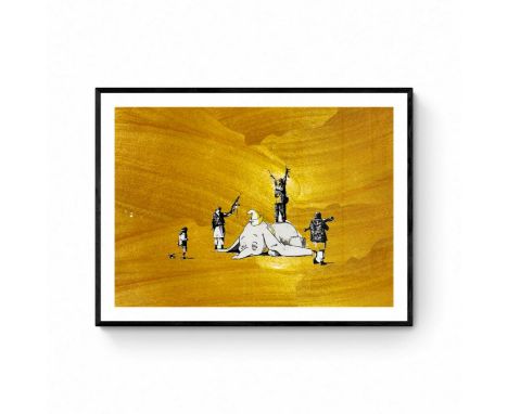 BANKSY (Né en 1974)Dumbo (Gold Edition)Sérigraphie sur papier Fine Art Paper 300 gsmFond doré rehaussé à la main.Edition limi