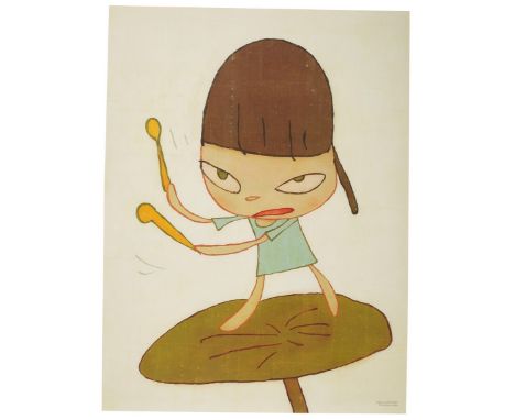 Yoshitomo NARA (Né en 1959) D’AprèsMarching on a butterbur leaf, 2020Epreuve en couleur (Offset Print) sur papier, porte le c