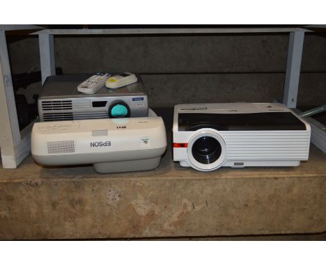 AN EPSON EB-460 LCD PROJECTOR with two VGA, two USB, S video and LAN inputs, an Epson EMP30 LCD projector with VGA and S vide