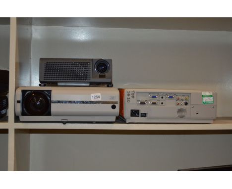 TWO TOSHIBA TDP-SB 20 PROJECTORS with two VGA and S video inputs, also a Mitsubishi XD2964 projector (3) (one has bulb blown 