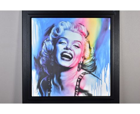 JEN ALLEN (BRITISH) 'THE SHOWGIRL', a limited edition print on canvas of Marilyn Monroe 54/195, signed bottom left, framed, a