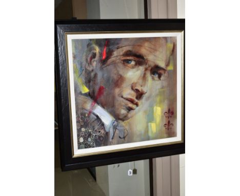 ANNA RAZUMOVSKAYA (RUSSIAN CONTEMPORARY), 'Cristal Blue', a hand embellished Limited Edition print of Paul Newman, 42/195, si