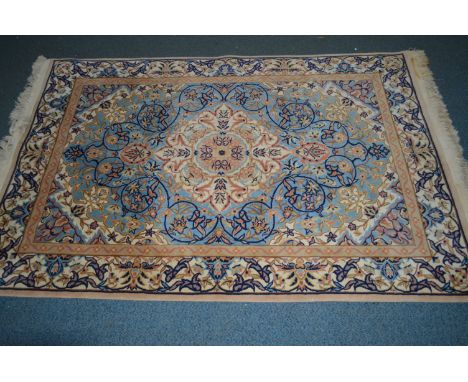 A LARGE WOOLLEN FLORAL GREEN GROUND CARPET SQUARE, 435cm x 293cm, together with woollen floral rug (low pile) (2)