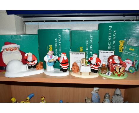 FOUR BOXED COALPORT FATHER CHRISTMAS CHARACTER FIGURES, 'Time for a Break' limited edition 401/1750, 'Midnight Feast' limited