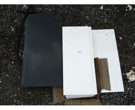 Small quantity of black and white ceramic tiles