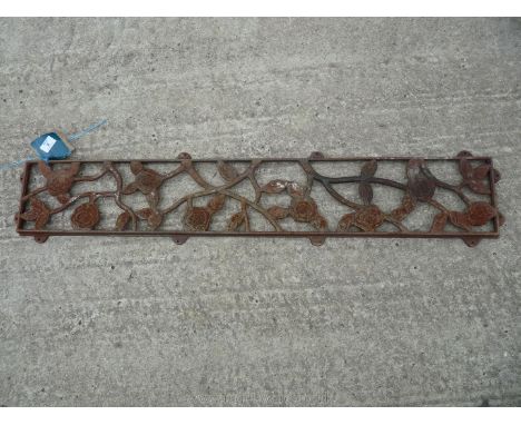 Metal garden bench back, 45'' x 8''.