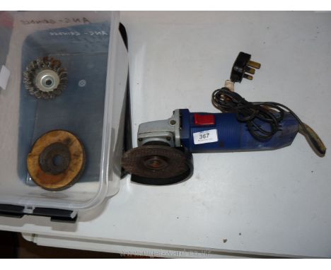 A 4 1/2'' angle grinder and accessories.
