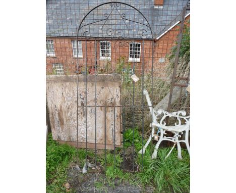 Wrought iron arched top garden gate 33'' wide x 72'' high