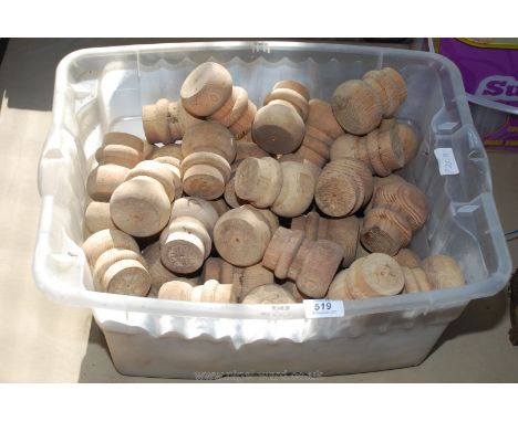 Large quantity of softwood bobbin turned furniture feet.