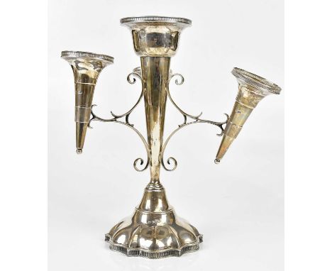 COOPER BROTHERS &amp; SONS LTD; a George V hallmarked silver four branch epergne, Sheffield 1919, height 31cm, approximate we