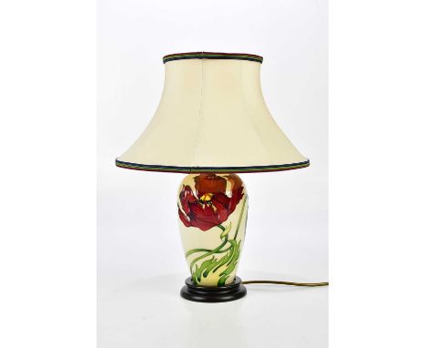 MOORCROFT; a 'Dancing Flame' pattern lamp, height 34cm.Condition Report: Good Condition with no chips, cracks or restoration.