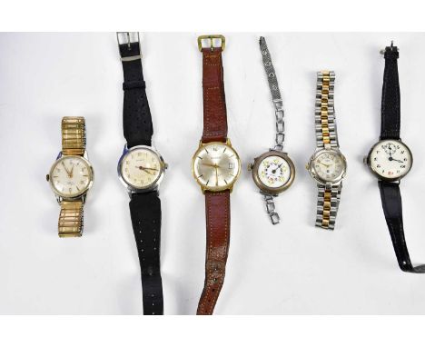 A group of mainly vintage wristwatches including a Garrard stainless steel example with 1959 ICI presentation inscription (6)