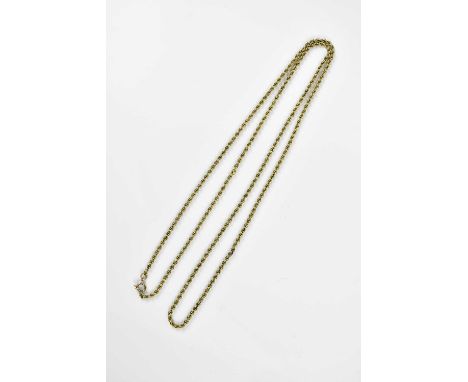 A 9ct yellow gold rope twist chain, length 86cm, approx. 9.8g. 