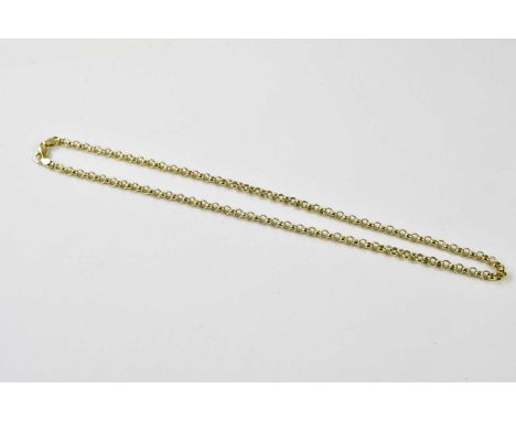 A 9ct yellow gold belcher chain, length 56cm, approx. 34.26g. 