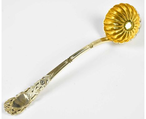 ELKINGTON &amp; CO; a Victorian hallmarked silver and gilt ladle, Birmingham 1859, weight 1.93ozt/60g.