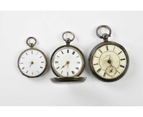 A hallmarked silver key wind full hunter pocket watch, the enamel dial set with Roman numerals, diameter 40mm, a hallmarked s