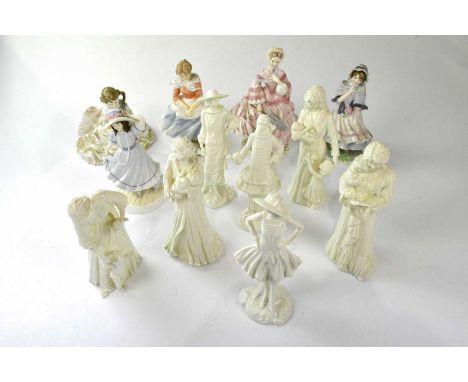 ROYAL WORCESTER; a collection of twelve figures comrising 'Dolly', 'A Posy For Mother', 'Once Upon A Time', Old Country Ways'